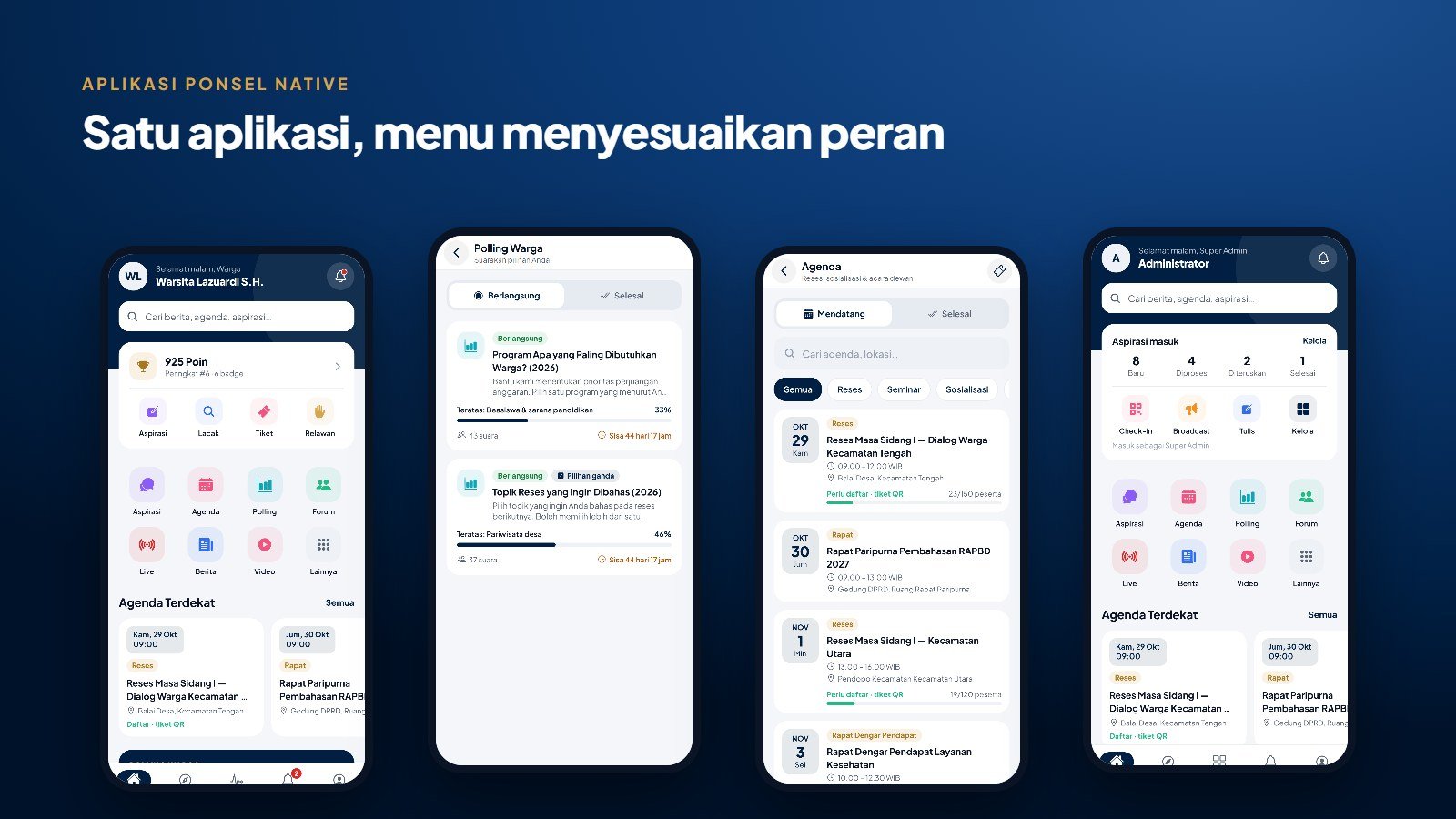 Pratinjau 1 — Kawan Dewan — Source Code Aplikasi Aspirasi & CRM Wakil Rakyat Web + Android