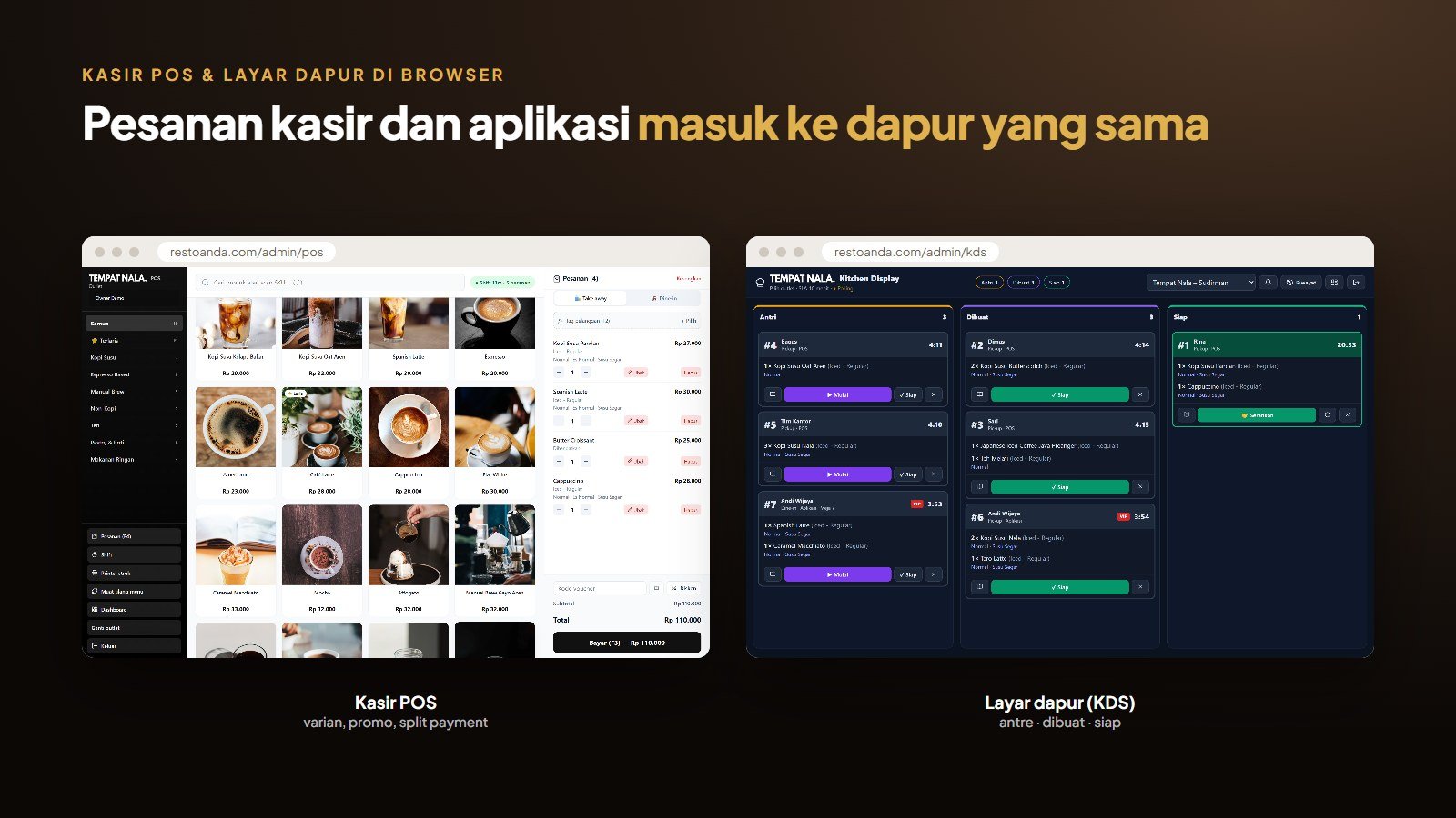 Pratinjau 5 — Aplikasi Resto & Kafe — Source Code Pemesanan Online, POS, KDS + Aplikasi Android