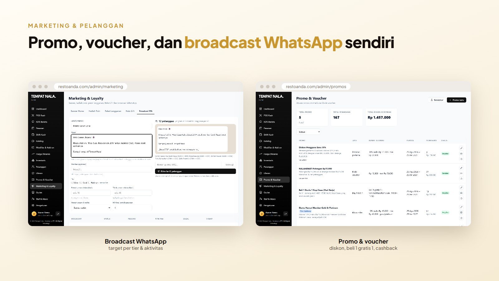 Pratinjau 6 — Aplikasi Resto & Kafe — Source Code Pemesanan Online, POS, KDS + Aplikasi Android
