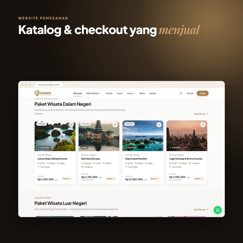 Pembuatan Website & Aplikasi Travel Agent — Paket Wisata, Umroh, Tiket Event & Rental — foto 2